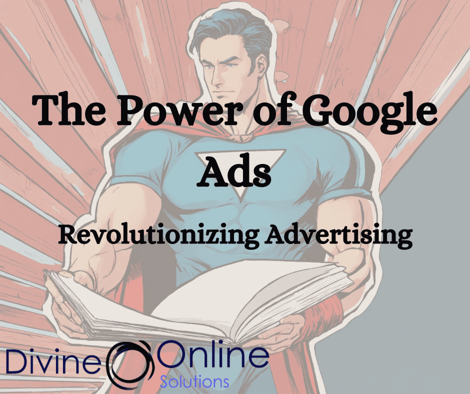 the power of Google Ads illustrated with a blue and red cape wearing superhero