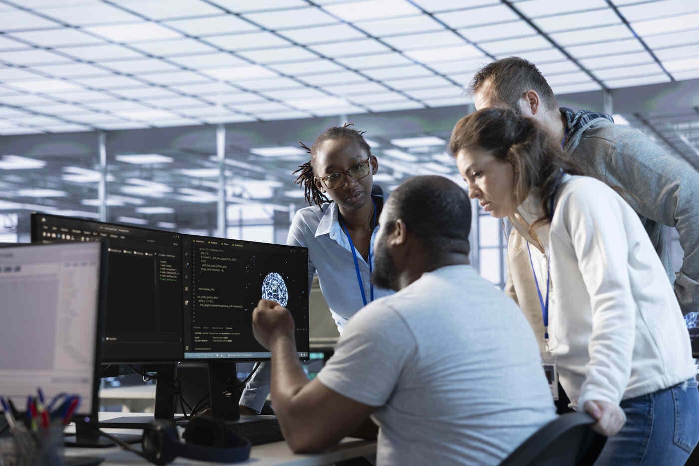 Workers’ Day appreciation shown through a digital team collaborating at Divine Online Solutions, reflecting focus, teamwork, and commitment.